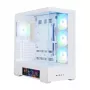 Zalman P40 DS White Mid-Tower PC Case su 4x 140mm ARGB ventiliatoriais, grūdinto stiklo šoniniu skydeliu, tinkliniu priekiniu skydeliu, baltas