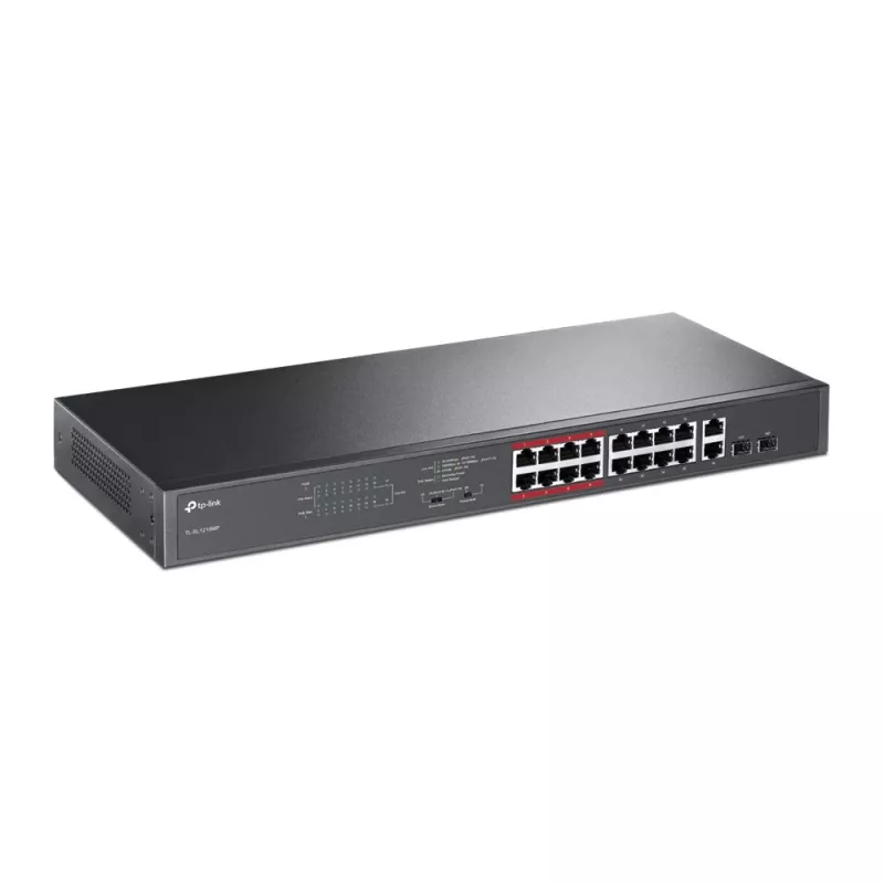 TP-Link TL-SL1218MP 18 prievadų Gigabit nevaldomas PoE+ jungiklis (16 PoE+ prievadų, 150W biudžetas)
