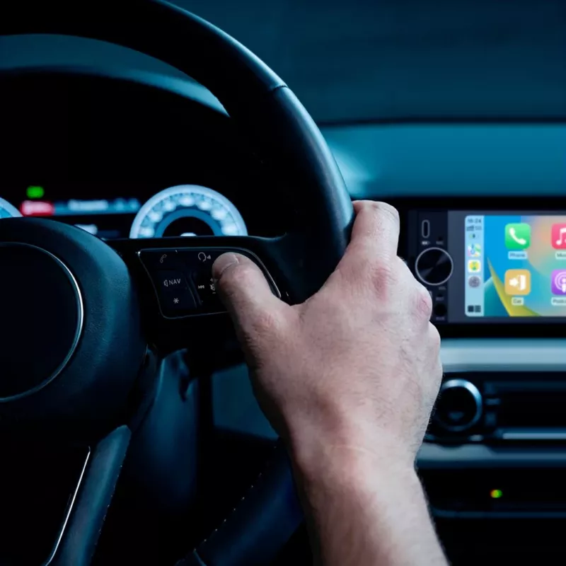 KRUGER & MATZ KM2016 1DIN automagnetola su Apple CarPlay ir Android Auto, 7 colių LCD jutikliniu ekranu, Bluetooth 5.0, FM/AM imtuvu, 4x45W