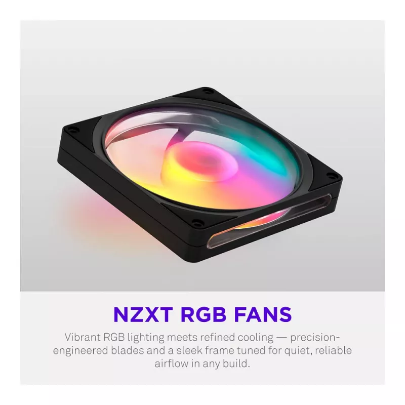 NZXT F140 RGB 140mm juodas ventiliatorius