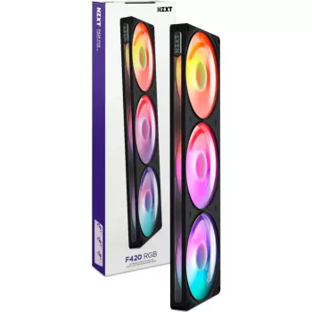 NZXT F420 RGB All-in-One skysčio aušintuvas, 420 mm radiatorius, 3x 140 mm ventiliatoriai, juodas