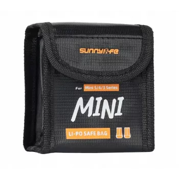 SUNNYLIFE Ugniai atsparus akumuliatoriaus saugos maišelis 2x DJI Mini 5/4/3 Pro / Mini 3 / Lito 1 / Lito X1 baterijoms