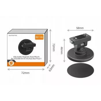 SUNNYLIFE Quick Release 1/4 colio laikiklis + magnetinis pagrindas, skirtas Insta360 X4 Air X5 Ace Pro 2 / DZ-142-D