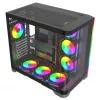Rampage LYRON Mid Tower Gaming PC Case, 7x ARGB PWM Fans, Tempered Glass, Black