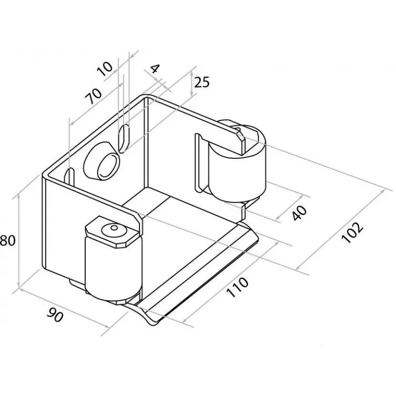PSG Sliding Gate Approach Bracket 80x80mm Anthracite Grey RAL 7016