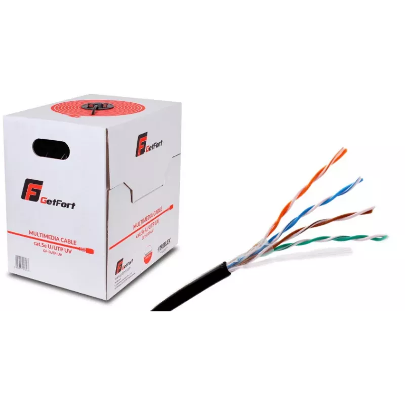 GETFORT Premium Cat.5e U/UTP UV Dry Core Outdoor Cable 305m Black