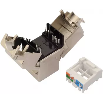 SOLARIX Cat.6 STP RJ45 Keystone modulis, beįrankis IDC, juodas