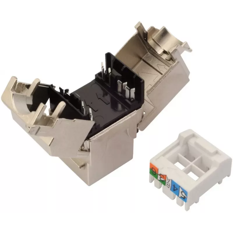 SOLARIX Cat.6 STP RJ45 Keystone modulis, beįrankis IDC, juodas