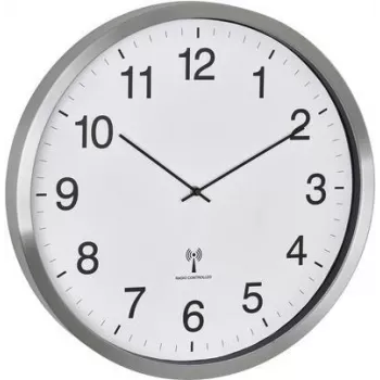 TFA Dostmann 60.3548.02 XXL Radio-Controlled Wall Clock 508 mm x 65 mm White Silver Large Display