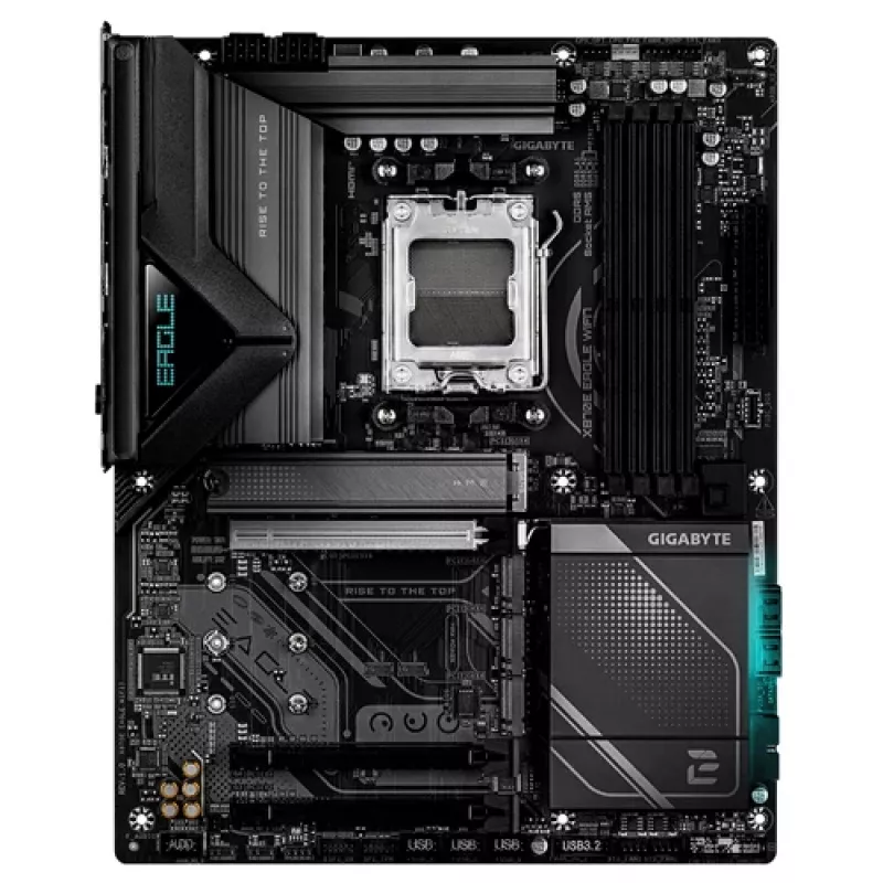 GIGABYTE X870E EAGLE WIFI7 AM5 ATX pagrindinė plokštė, 4x DDR5, HDMI, DP, 4x M.2, USB4, Wi-Fi 7, 5GbE