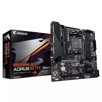 GIGABYTE B550M X AORUS ELITE AM4 Micro-ATX pagrindinė plokštė, AMD B550, 4x DDR4, HDMI/DP, 2x M.2, 2.5GbE, Wi-Fi 6E
