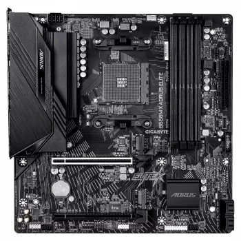 GIGABYTE B550M X AORUS ELITE AM4 Micro-ATX pagrindinė plokštė, AMD B550, 4x DDR4, HDMI/DP, 2x M.2, 2.5GbE, Wi-Fi 6E