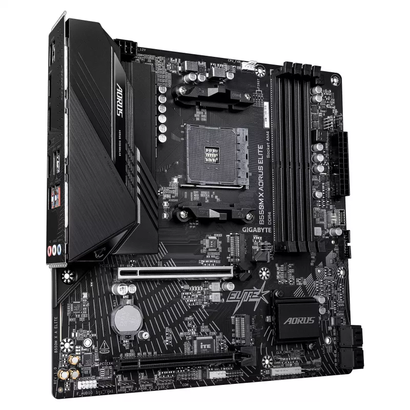 GIGABYTE B550M X AORUS ELITE AM4 Micro-ATX pagrindinė plokštė, AMD B550, 4x DDR4, HDMI/DP, 2x M.2, 2.5GbE, Wi-Fi 6E