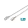 DIGITUS CAT 6A F-FTP plonas jungiamasis kabelis, 0,3 m, pilkas, 10 vnt., 10Gbps, 500MHz, LSZH