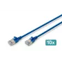DIGITUS CAT 6A F-FTP plonas jungiamasis kabelis, 0,3 m, mėlynas, 10 vnt. pakuotė, LSZH, 10 Gbps, RJ45