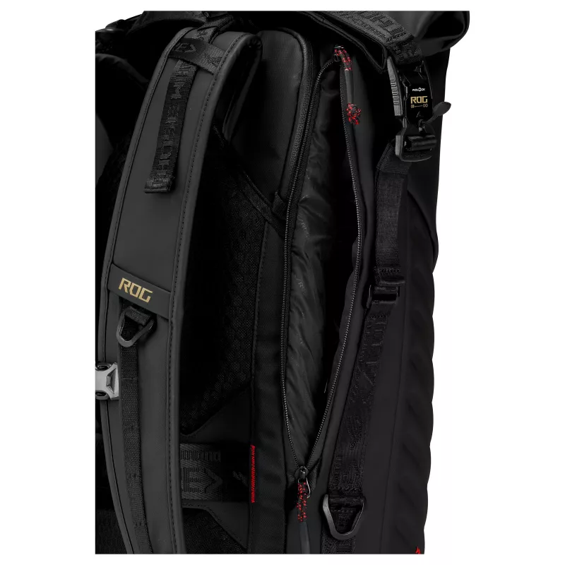 ASUS ROG Slash kuprinė BP3802 Edition 20 - 16L vandenį atstumianti Cordura nešiojamojo kompiuterio kuprinė iki 17,3 colio, juoda