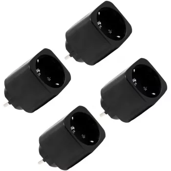 Shelly Plug M Gen3 išmanusis kištukas 4 vnt. juodos spalvos su energijos stebėjimu, Wi-Fi ir Bluetooth