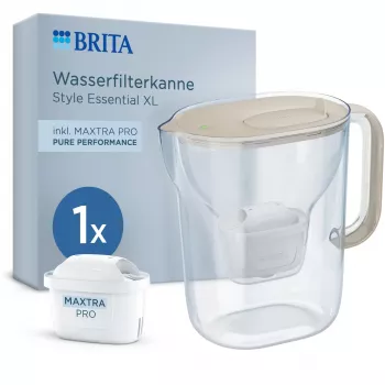 BRITA Style Essential XL vandens filtro ąsotis 3,6 l baltas + MAXTRA PRO Pure Performance Sand