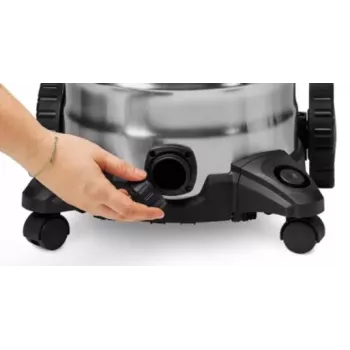 Einhell TC-VC 3055 SA šlapio ir sauso valymo dulkių siurblys su maitinimo lizdu, 55L nerūdijančio plieno bakas, 1500W