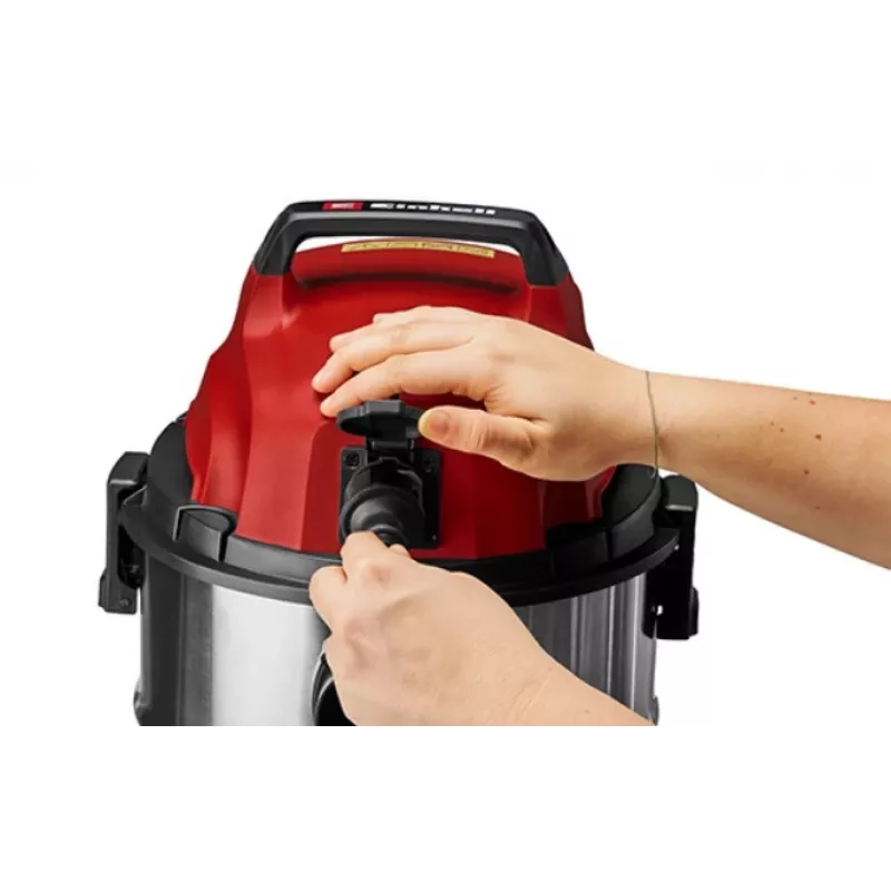 Einhell TC-VC 3055 SA šlapio ir sauso valymo dulkių siurblys su maitinimo lizdu, 55L nerūdijančio plieno bakas, 1500W