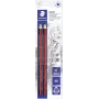STAEDTLER Tradition Jumbo HB trikampiai grafito pieštukai, 2 vnt. pakuotė, juodi su klasikinėmis juostelėmis