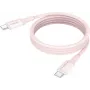 ANSMANN Magnetinis USB-C silikoninis kabelis 1,2 m rožinis