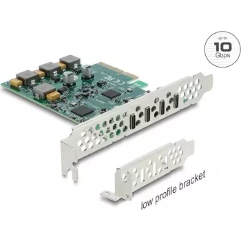 Delock PCI Express x4 kortelė į 4 x USB Type-C™ 10 Gbps - mažo profilio forma