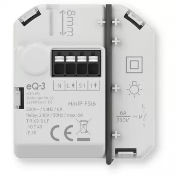 Homematic IP įleidžiamas jungiklio pavara su mygtuko įvestimi (6 A)