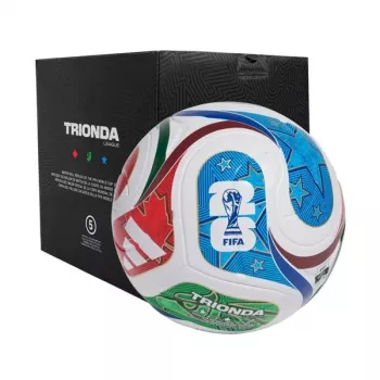 adidas World Cup 26 Trionda League futbolo kamuolys, 5 dydis, baltas/juodas/saulės raudonas JD8045