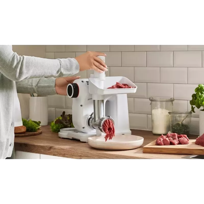 Bosch MUZS2FWW mėsmalės priedas, skirtas MUM2/MUM5 virtuvės mašinoms - baltas