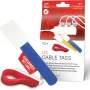 LABEL THE CABLE LTC 2630-10 Daugkartinio naudojimo lipdukų ir raištelių rinkinys su kabliuko ir kilpelės užtrauktuku, įvairių dydžių ir spalvų, 10 vnt.