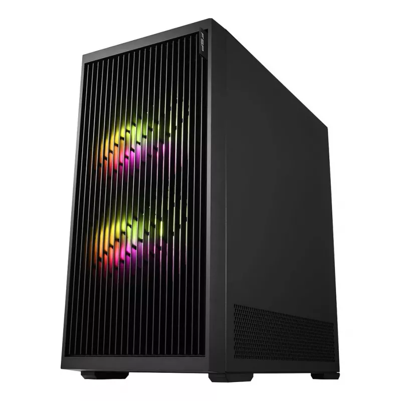 Fortron M330 grūdinto stiklo mini bokšto kompiuterio korpusas, juodas