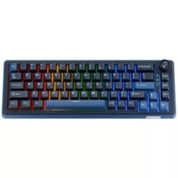 Ducky OK-M 65 mechaninė žaidimų klaviatūra, 65% formos faktorius, karštai keičiami jungikliai, RGB foninis apšvietimas, ANSI išdėstymas, KTT Baby Blue jungikliai