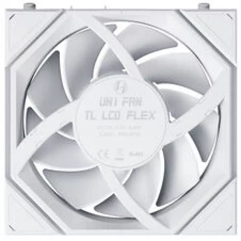 Lian Li UNI FAN TL120 LCD FLEX belaidis ARGB baltas 120 mm atvirkštinių menčių korpuso ventiliatorius