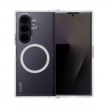 PanzerGlass CARE Urban dėklas skaidrus su baltu Qi akcentu, skirtas Samsung Galaxy Z Fold8 Ultra/Z Fold7
