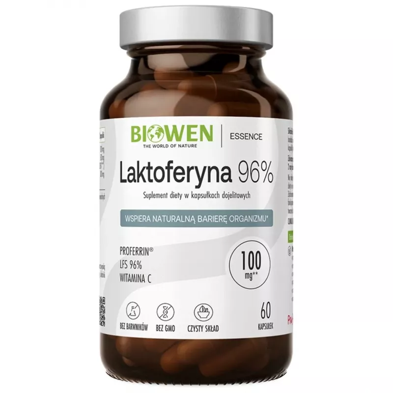 BIOWEN Lactoferrin 96% – 60 kapsulių – didelio grynumo galvijų laktoferino maisto papildas