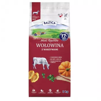BALTICA Flavours of Regions Jautiena su daržovėmis smulkių veislių sausas šunų maistas 3kg