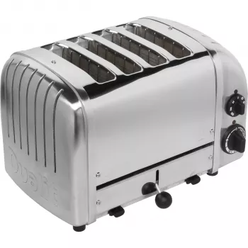 Dualit Vario 47030 4 padalų skrudintuvas, poliruotas nerūdijantis plienas, 2200 W, ypač platūs lizdai, atšildymo ir beigelių funkcijos