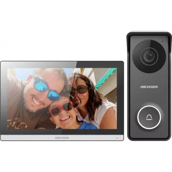 Hikvision Hybrid HD vaizdo domofono rinkinys DS-KIS313-P(B) – 7 colių vidaus monitorius ir 2MP lauko stotelė