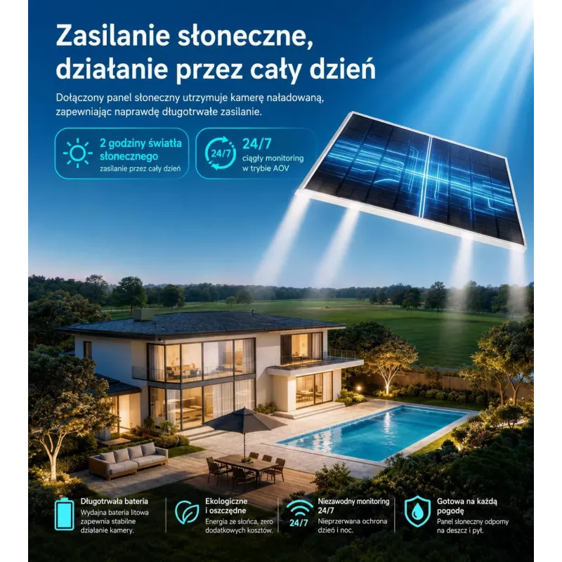 DAHUA BP5E 5MP saulės energija varoma 4G LTE PTZ apsaugos kamera su spalvotu naktiniu matymu