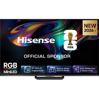 Hisense 85UR8DS 85 colių QD-Mini LED 4K UHD išmanusis televizorius su Dolby Vision IQ, Dolby Atmos, 120Hz, Wi-Fi 6, VIDAA U7