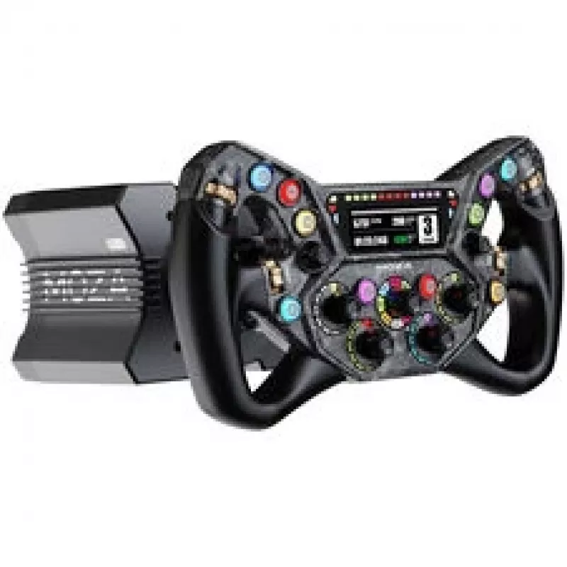 Moza Racing KS Pro vairas - 300 mm anglies pluošto sim racing vairas su RGB mygtukais ir magnetinėmis perjungimo mentelėmis