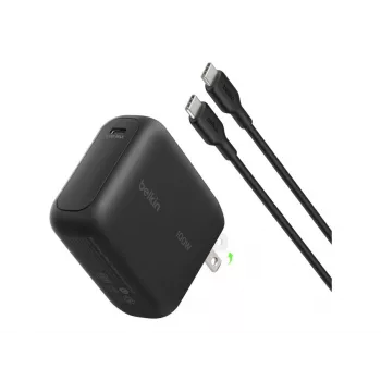 Belkin BOOSTCHARGE 100W USB-C GaN sieninis įkroviklis su 1,5 m USB-C į USB-C laidu