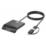 Manhattan USB-C & USB-A Combo išmaniosios kortelės skaitytuvas, juodos spalvos
