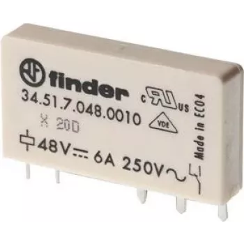 Finder 34.51.7.024.0010 Miniatiūrinė PCB relė 24 V DC 6 A 1 CO SPDT