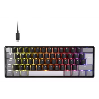 Corsair CLIPPER PRO MINI 60 Hall Effect 60% laidinis USB magnetinis jungiklis QWERTZ juoda žaidimų klaviatūra