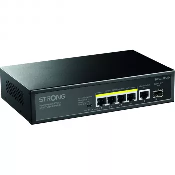 Strong SW5011POE+ 8 prievadų gigabaitinis PoE+ komutatorius, 120W biudžetas, metalinis, be ventiliatoriaus