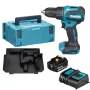 Makita DHP490SF1J 18V LXT bešepetėlis kombinuotas gręžtuvas su 3.0Ah baterija, įkrovikliu ir Makpac dėklu