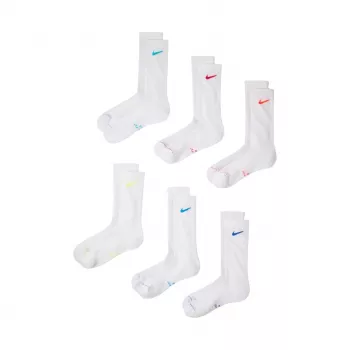 Nike Everyday Elevated kojinės 6 vnt. baltos (ES 43-46)