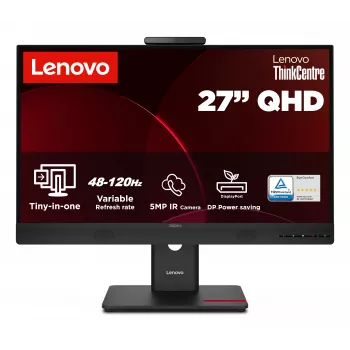 Lenovo ThinkCentre Tiny-in-One 27 Gen6 27 colių UHD IPS monitorius su integruota internetine kamera, garsiakalbiais ir USB šakotuvu